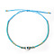Bohemian Glass Seed Beaded Braided Bead Bracelets, Resin Evil Eye Jewelry for Women, Deep Sky Blue, Inner Diameter: 11 inch(28cm)