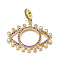 DIY Brass Micro Pave Cubic Zirconia Pendants, Eye, Golden, 19.5x24.5x2mm, Hole: 3.5mm