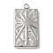 304 Stainless Steel Pendants, Rectangle with Star Charm, Stainless Steel Color, 25x13x2.5mm, Hole: 1.8mm