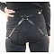 Alloy & Imitation Leather Waist Chains, Platinum, Black, 700~980mm