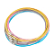 60Pcs 6 Colors Stainless Steel Wire Necklace Cord DIY Jewelry Making, with Brass Screw Clasp, Mixed Color, 17.52 inch(44.5cm), 1mm, Inner Diameter: 5.71 inch(14.5cm), 10pcs/color