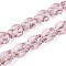 Baking Paint Transparent Glass Beads Strands, Tulip, Flamingo, 12x10x6.5~7mm, Hole: 1mm, about 55pcs/strand, 25.59 inch(65cm)