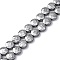 Electroplated Natural Lava Rock Beads Strands, Faceted, Flat Round, Platinum Plated, 10~10.5x4.5~5mm, Hole: 0.8~1mm, about 40pcs/strand, 16.14''(41cm)
