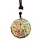 Orgonite Chakra Natural & Synthetic Mixed Stone Pendant Necklaces, Nylon Thread Necklace for Women, Flat Round, Star, 25.59 inch(65cm)