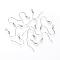 Tarnish Resistant 304 Stainless Steel French Earring Hooks, with Horizontal Loop, Flat Earring Hooks, Stainless Steel Color, 16~19x16x2mm, Hole: 2mm, 22 Gauge, Pin: 0.6mm