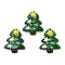 Christmas Theme Handmade Lampwork Beads, Christmas Trees, Sea Green, 25~26.5x18.5~22.5x6.5~7.5mm, Hole: 1.6~1.8mm