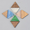 Opaque Resin & Walnut Wood Pendants, Rhombus, Mixed Color, 34x24x3mm, Hole: 2mm