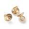 201 Stainless Steel Bead Cap Pendant Bails,  for Globe Glass Bubble Cover Pendant Making, Half Round, Real 24k Gold Plated, 4x4mm, Hole: 2.5mm