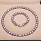 Shell Pearl Round Beaded Necklaces & Bracelets Sets for Women, Plum, 450x8mm, 2pcs/set