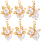 Beebeecraft 1 Box 10Pcs Pearl Pendants Charm 18K Gold Plated Brass ABS Plastic Imitation Pearl Flower Pendants Charm for jewellery Making DIY Craft Necklace Bracelet Earring