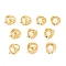 Long-Lasting Plated Brass Solitaire Ring Settings, 4 Claw Prong Ring Settings, Mixed Style, Golden, Size 7~9, 17~19mm, tray: 14~22x12~15mm, fit for 1.5mm rhinestone