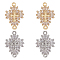 4Pcs 2 Colors Brass Micro Pave Cubic Zirconia Links, Cross, Mixed Color, 20x14x3.5mm, Hole: 1.5mm, 2pcs/color