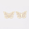 Brass Links connectors, Etched Metal Embellishments, Long-Lasting Plated, Cadmium Free & Nickel Free & Lead Free, Butterfly, Golden, 13x19x0.3mm, Hole: 1.4mm