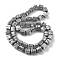 Electroplated Natural Lava Rock Beads Strands, Hexagon, Platinum Plated, 7~8.5x7.5x6.5mm, Hole: 1.5mm, about 50pcs/strand, 11.81''(30cm)