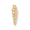 Brass Pendants, Conch Shape Charms, Lead Free & Cadmium Free, Long-Lasting Plated, Real, Rack Plating, with Jump Ring, Real 18K Gold Plated, 28x8mm
