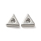 Rack Plating Alloy Beads,  Lead Free & Cadmium Free & Nickel Free, Triangle, Platinum, 7x8x2.5mm, Hole: 2mm