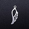 Tarnish Resistant 201 Stainless Steel Pendants, Wing, Stainless Steel Color, 21x7x1mm, Hole: 1.5mm
