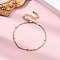 Brass Cable Chain Bracelets for Women, Cadmium Free & Lead Free, 901 Stainless Steel Clasp, Real 18K Gold Plated, 5-7/8 inch(15cm)
