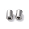 201 Stainless Steel Beads, with Rubber Inside, Slider Beads, Column, Anti-Tarnish, Stainless Steel Color, 5x4mm, Hole: 0.8mm