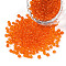 Glass Seed Beads, Transparent, Round, Dark Orange, 8/0, 3mm, Hole: 1mm, about 666 beads/30g