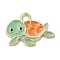 Alloy Pendants, Tortoise, Dark Sea Green, 12x16.5x1mm, Hole: 2mm