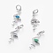 Synthetic Opal Pendants, with Brass Findings, Crane, Platinum, Mixed Color, 25mm, Hole: 4.5mm