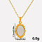 304 Stainless Steel Pave Natural White Shell Lace Edged Oval Pendant Necklaces Simple High-end Design, Golden, Pendant: 2.3x1.4cm