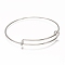 Non-Tarnish Adjustable 304 Stainless Steel Expandable Bangle Making, Stainless Steel Color, 0.15~0.85cm, Inner Diameter: 2-3/8 inch(6.05cm)