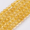 Synthetic Citrine Beads Strands, Round, Dyed & Heated, 6mm, Hole: 0.8mm, about 67pcs/strand, 15.5 inch