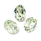 Glass Rhinestone Cabochons, Pointed Back & Back Plated, Faceted, Oval, Chrysolite, 8x6x4mm