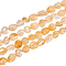 2 Strands Natural Citrine Beads Strands, Oval, 8~15x7~12x4~12mm, Hole: 1mm, about 30~45pcs/strand, 15.70''(39.88cm)