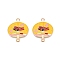 Alloy Enamel Pendants, Fish Flag Fan Connector Charms, Cadmium Free & Lead Free, Rose Gold, Gold, 27x21.5x1mm, Hole: 1.8mm