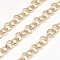Electroplate Iron Cable Chains, Textured, Soldered, with Spool, Oval, Lead Free & Nickel Free, Golden, 7x1mm, about 98.42 Feet(30m)/roll
