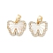 Natural White Shell Butterfly Charms, Brass Micro Pave Clear Cubic Zirconia Butterfly Charms, Real 18K Gold Plated, 12x14x2.5mm, Hole: 5x2.5mm
