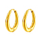 Stylish Stainless Steel Oval Hoop Earrings, Golden