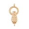Brass Fold Over Clasps, Cadmium Free & Nickel Free & Lead Free, Real 18K Gold Plated, 29mm, Hole: 1.6mm