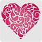Plastic Reusable Drawing Painting Stencils Templates, for Painting on Scrapbook Paper Wall Fabric Floor Furniture Wood, Square, Heart Pattern, 300x300mm