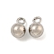 Non-Tarnish 201 Stainless Steel Charms, Round Charm, Stainless Steel Color, 8x5x5mm, Hole: 1.8mm