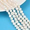 Natural Cultured Freshwater Pearl Beads Strands, Two Sides Polished, Grade 2A+, Linen, 8~9mm, Hole: 0.5mm, about 45~48pcs/strand, 13.39''~13.78''(34~35cm)