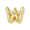 Brass Pendants, Cadmium Free & Nickel Free & Lead Free, with ABS, Letter A~Z, Letter W, 18x21.5x6.5mm, Hole: 3.5mm