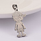 Tarnish Resistant Boy 304 Stainless Steel Pendants, Stainless Steel Color, 27x14x2mm, Hole: 6x4mm