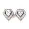 Brass Micro Pave Clear Cubic Zirconia Beads, Cadmium Free & Nickel Free & Lead Free, Diamond Shape, Platinum, 13x12x6mm, Hole: 1.8mm