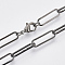 Brass Flat Oval Paperclip Chain Necklace Making, with Lobster Claw Clasps, Gunmetal, 24.01 inch(61cm), Link: 18x5.5x1mm