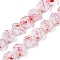 Handmade Lampwork Beads Strands, Rose, Misty Rose, 10.5x12x7~7.5mm, Hole: 0.9mm, about 50pcs/strand, 20.63''(52.4cm)