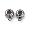 201 Stainless Steel Tube Bails, with Silicone Seal Ring, Flat Round, Stainless Steel Color, 8x6x3mm, Hole: 1.6/2mm