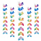 48Pcs 2 Style Transparent UV Printed Acrylic Pendants, with Spray Paint Bottom, Fishtail & Goldfish, Mixed Color, 24.5x29.5x4mm, Hole: 1.4mm