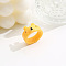 Cute Cartoon Resin Finger Rings for Women, Bear, Gold, Inner Diameter: 17mm