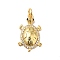 Rack Plating Brass Micro Pave Clear Cubic Zirconia Pendants, Cadmium Free & Nickel Free & Lead Free, Tortoise, Real 18K Gold Plated, 22.5x13.5x3.5mm, Hole: 3.4mm