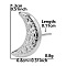 Moon Stainless Steel Stud Earrings for Women, 8x13mm