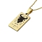 304 Stainless Steel Black Enamel Rectangle with Constellation Pendant Necklaces, Golden, Taurus, 15.75~17.72 inch(40~45cm)